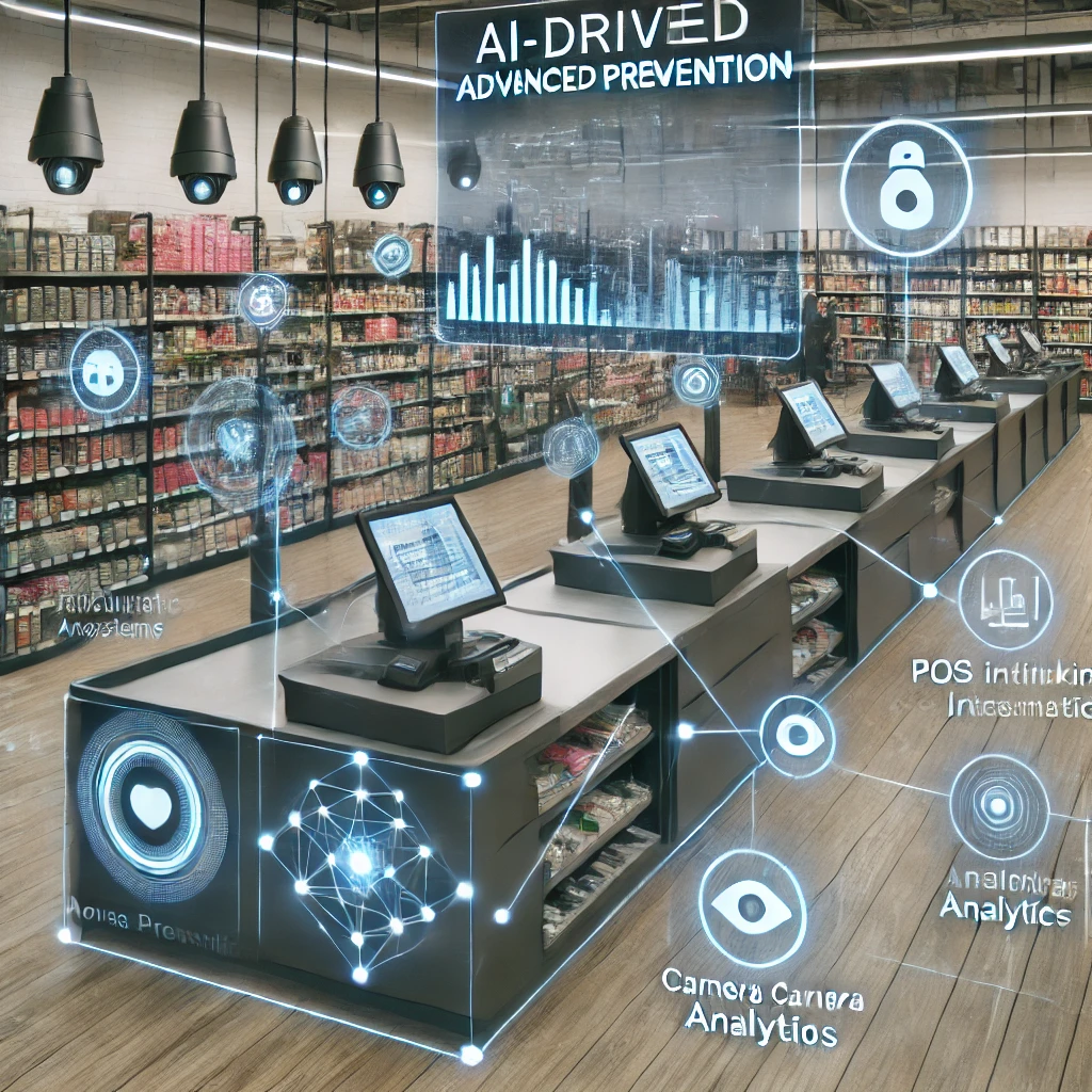 Check out counter with graphics overlaying it