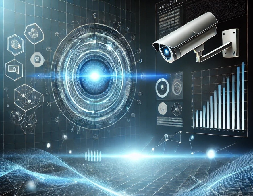 ai image of a security camera and graphics